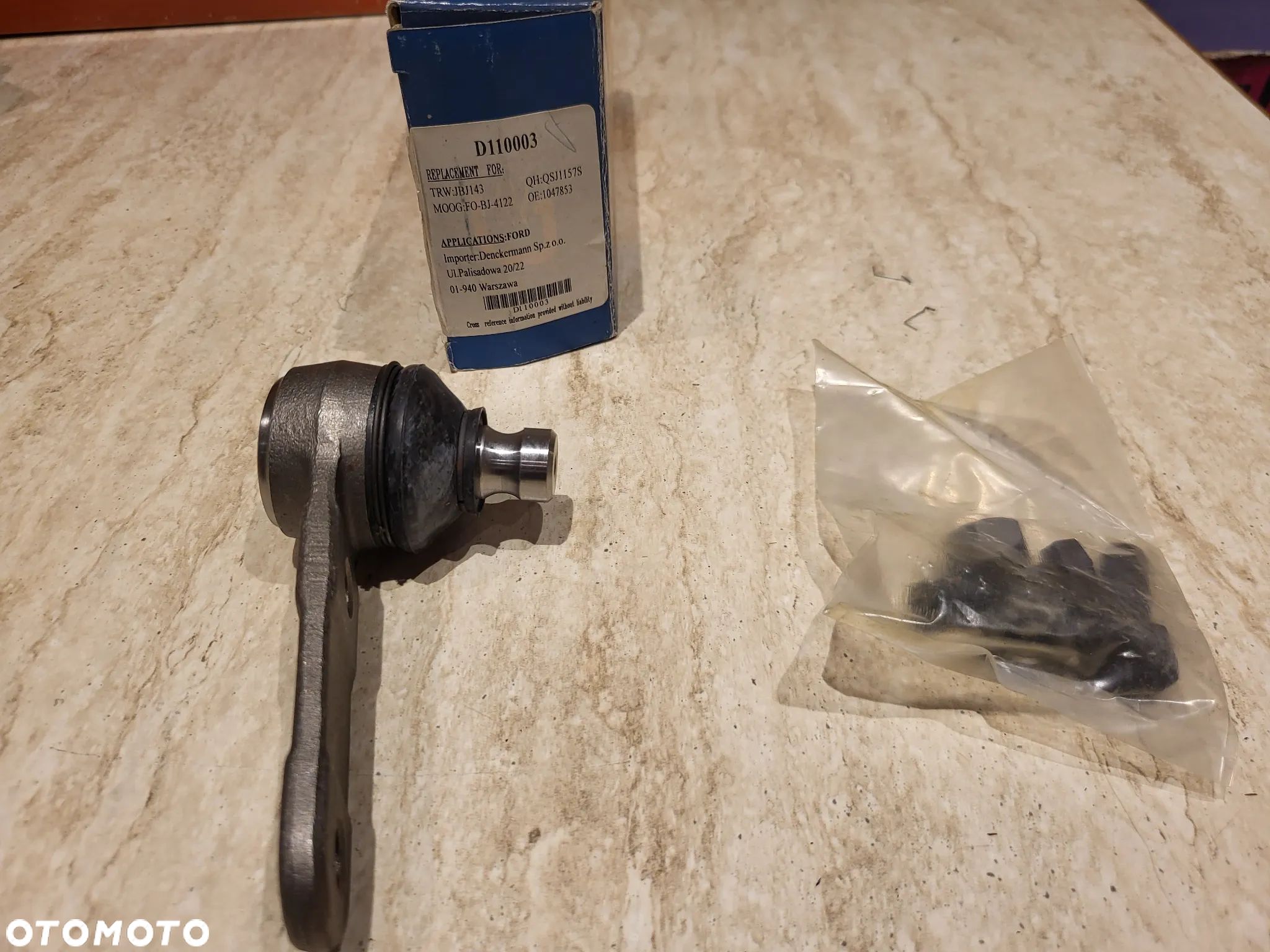 Sworzeń wahacza przód L/P  dół przód średnica stożka 17mm, z nakrętką  FORD ESCORT V, ESCORT V EXPRESS, ESCORT VI, ESCORT VI/KOMBI, FIESTA III, FIESTA/HATCHBACK 1.0-2.0 01.89-06.01 - 1