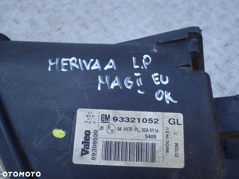 OPEL MERIVA A LAMPA LEWY PRZÓD EUROPA 93321052 RADOM - 4