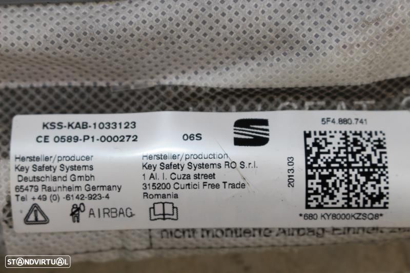 Airbag De Cortina Direito Seat Leon (5F1)  5F4880742 / 5F4 880 742 - 7