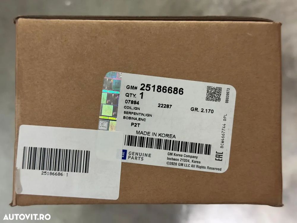 25186686 | Bobina Inductie OEM | Chevrolet Aveo/Cruze - 1
