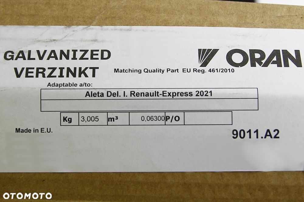 BŁOTNIK LEWY PRZEDNI RENAULT EXPRESS 21-> DO LAKIEROWANIA OCYNK - 6