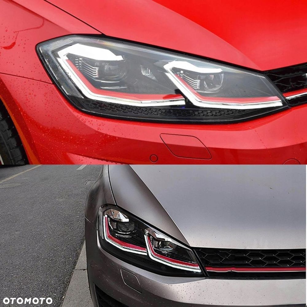 Reflektory Lampy kpl Vland Led +h7 Tuning Red GTI VW Golf VII 7 5g 2012-17 - 9