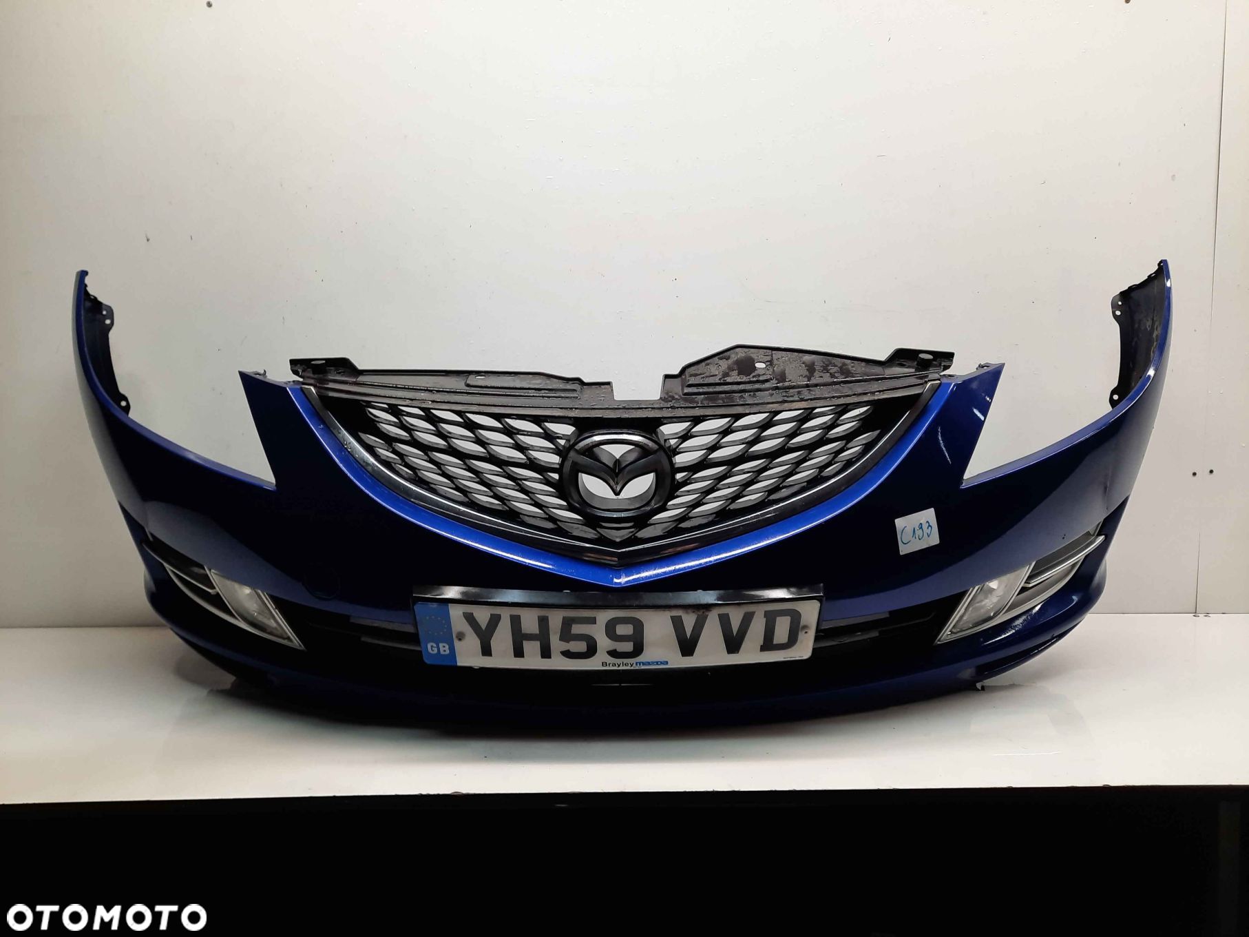 ^ ZDERZAK PRZÓD PRZEDNI MAZDA 6 GH 2 II Gen. NIEBIESKI GRANATOWY HALOGENY - 1