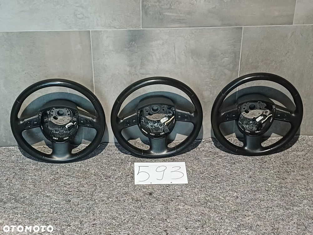 NR 593 Kierownica multifunkcja Audi A6 C6 trójramienna skóra 4F0419091H - 1