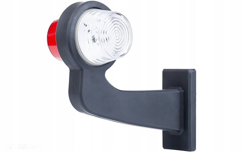 LAMPA OBRYSOWA LED OLD SCHOOL WYSIEGNIK DŁUGI BIAŁO CZERWONA 12/24V PRAWA - 1