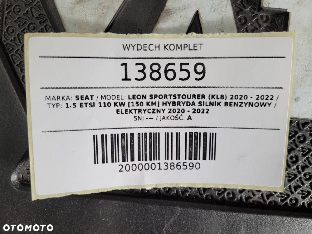 WYDECH TŁUMIK KOŃCOWY SEAT LEON IV 1.5 ETSI 150KM 5Q0253411AT 5Q0120G - 18