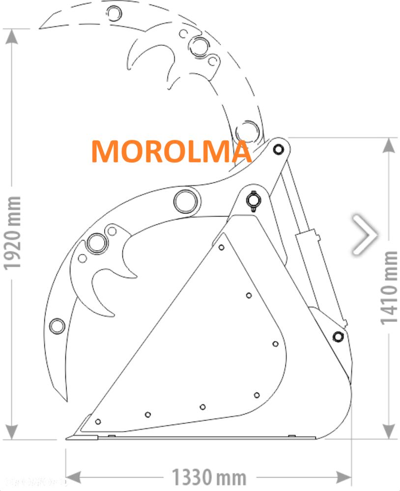 Łyżka z dociskiem łyżkokrokodyl GOLIAT FK MACHINERY 1116kg 1,92m max szczęk łyżkokrokodyl szuflokrokodyl - 9