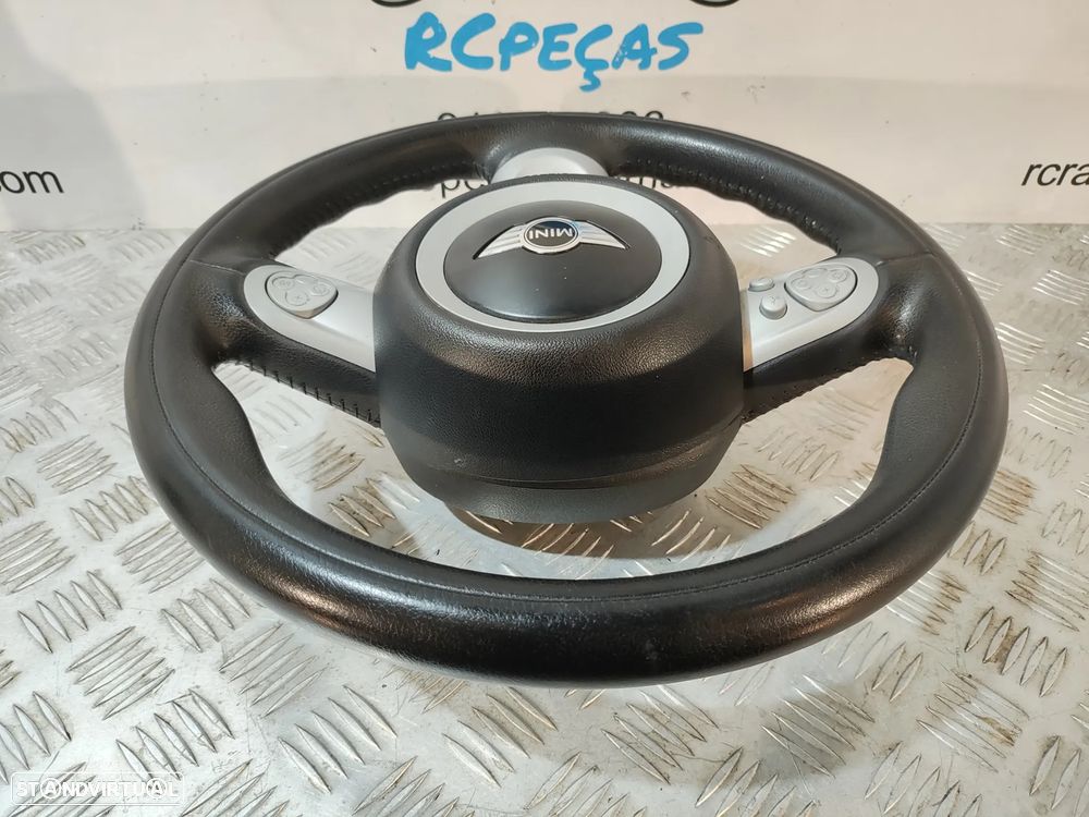 VOLANTE GUIADOR COMPLETO MINI COOPER R56 R55 CLUBMAN R57 CABRIO R58 COUPE R59 ROADSTER R60 CONTRYMAN R61 PACEMAN PELE COMANDOS MULTIFUNÇÕES AIRBAG - 4