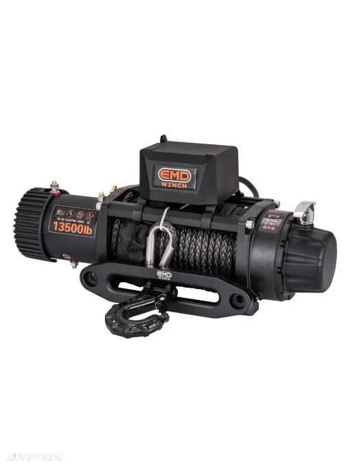 Troliu electric auto EMD Winch 13500lbs (6123kg), 12V, cablu sintetic, 25m, raport 150:1 - 5
