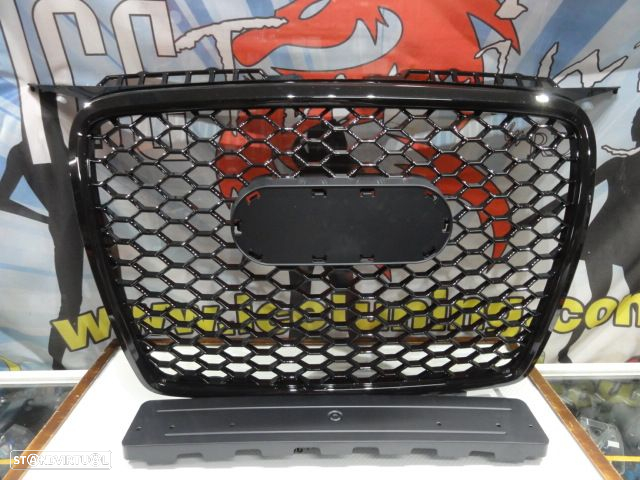 Grelha frontal Audi a3 8P 03-07 HATCHBACK SPORTBACK CABRIO RS3 look c/suporte símbolo preto brilhant - 2