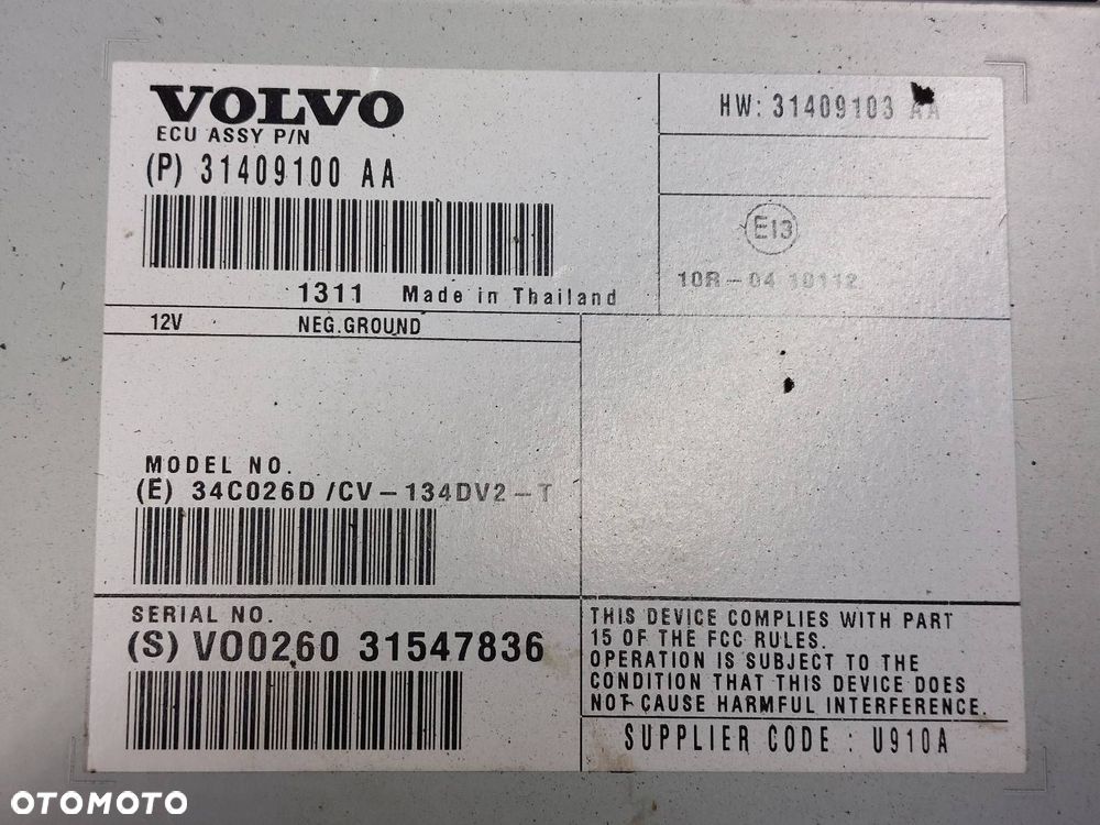 WZMACNIACZ RADIA VOLVO XC60 I LIFT 31409100 - 2