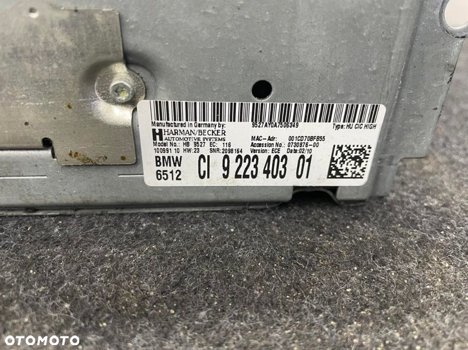 BMW F01 F07 F10 RADIO NAVI KONTROLER KOMPLET 922340301 9206444 9210411 - 5