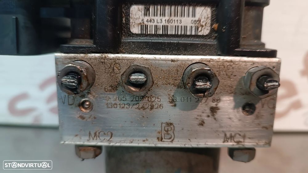 MODULO ABS PEUGEOT PARTNER / CITROEN BERLINGO REF: 0265209025 9801127780 0265801179 9801127580 - 3