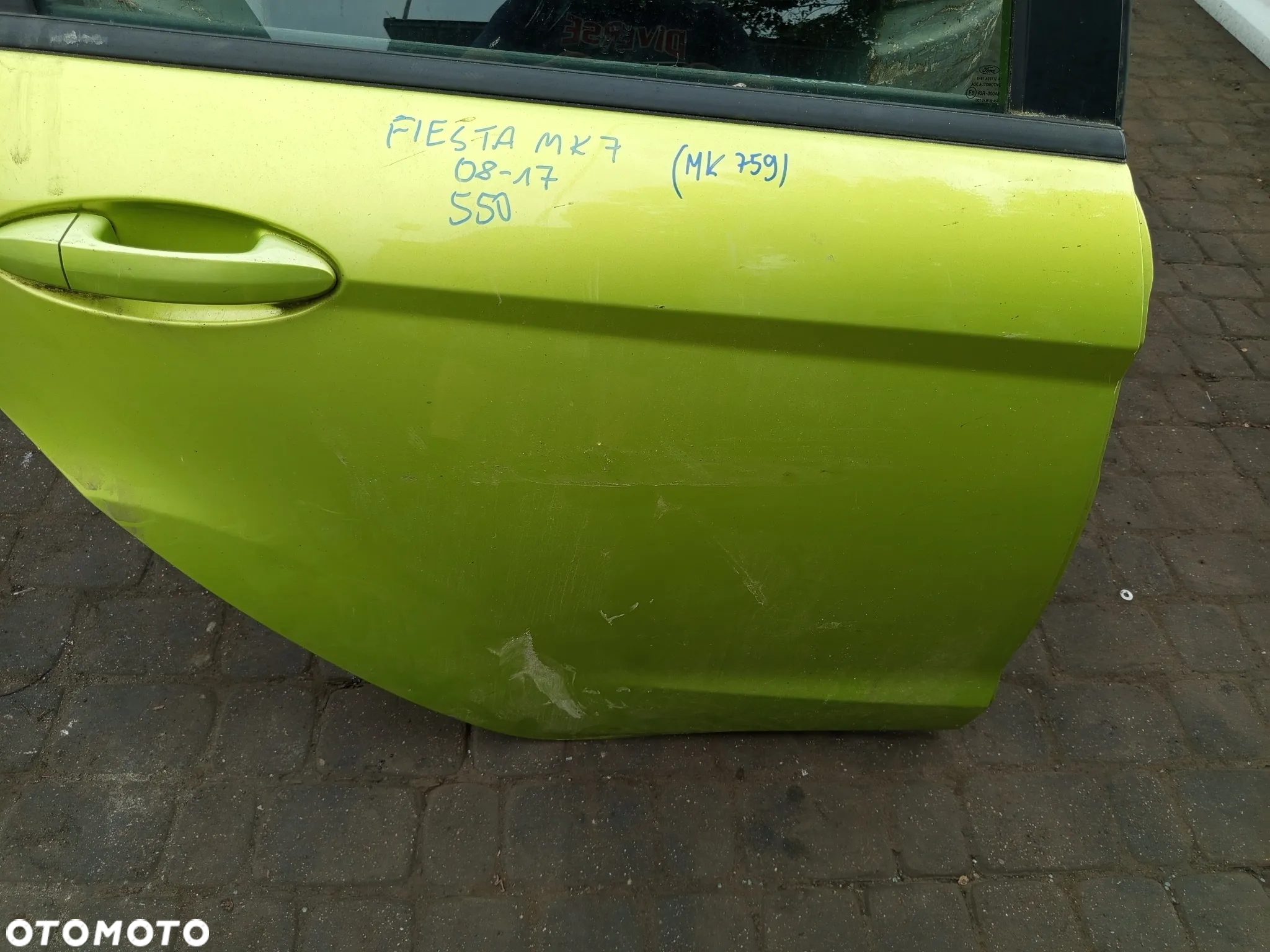 DRZWI PRAWE TYLNE FORD FIESTA MK7 08-17 SZYBA ZAMEK KOD KOLORU MK759 - 2
