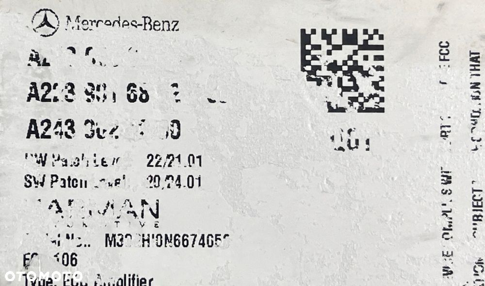 * MERCEDES A W177 W447 W223 WZMACNIACZ HARMAN A2439008400 - 9