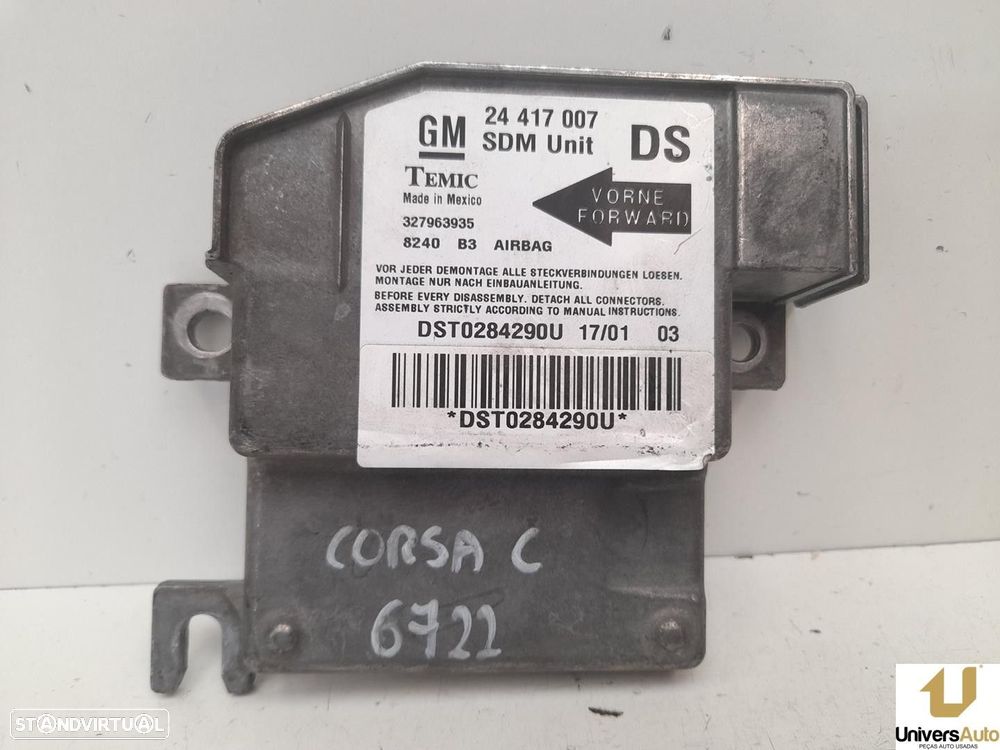CENTRALINA AIRBAG OPEL CORSA C 2001 -24417007 - 4