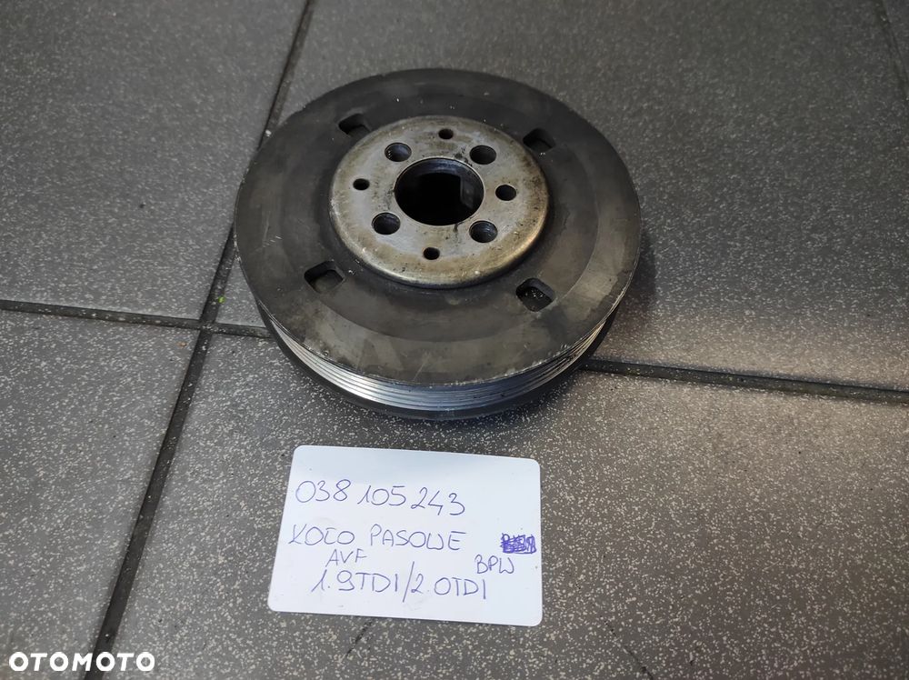 KOŁO KÓŁKO PASOWE WAŁU KORBOWEGO 038105243 1.9 TDI AVF 2.0 TDI BPW VW AUDI SEAT SKODA WYSYŁKA !!! - 3