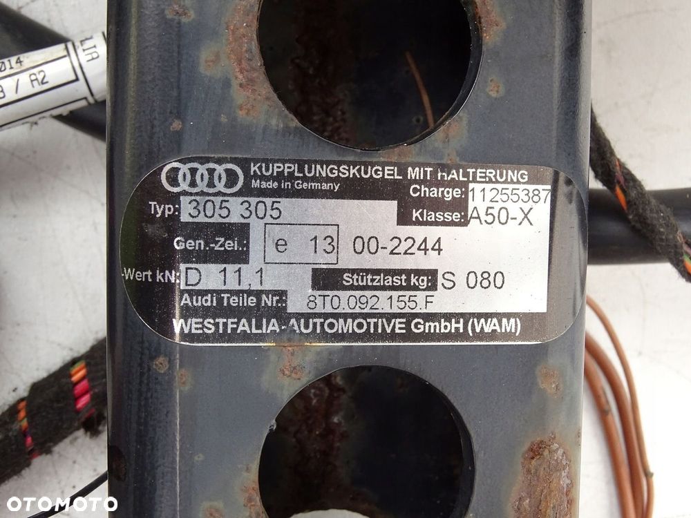 HAK HOLOWNICZY WESTFALIA 8T0092155F ODPINANY  KLUCZYK AUDI A5 8T SPORTBACK - 15