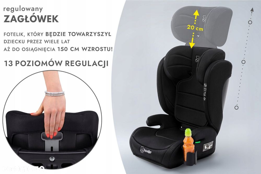 fotelik samochodowy 2w1 podstawka 15-36kg duży 100-150cm i-size +organ - 5