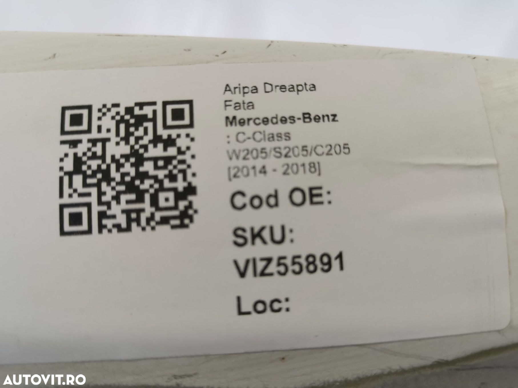 Aripa Dreapta Fata Mercedes-Benz  C-Class W205/S205/C205 2014 2015 201 - 7