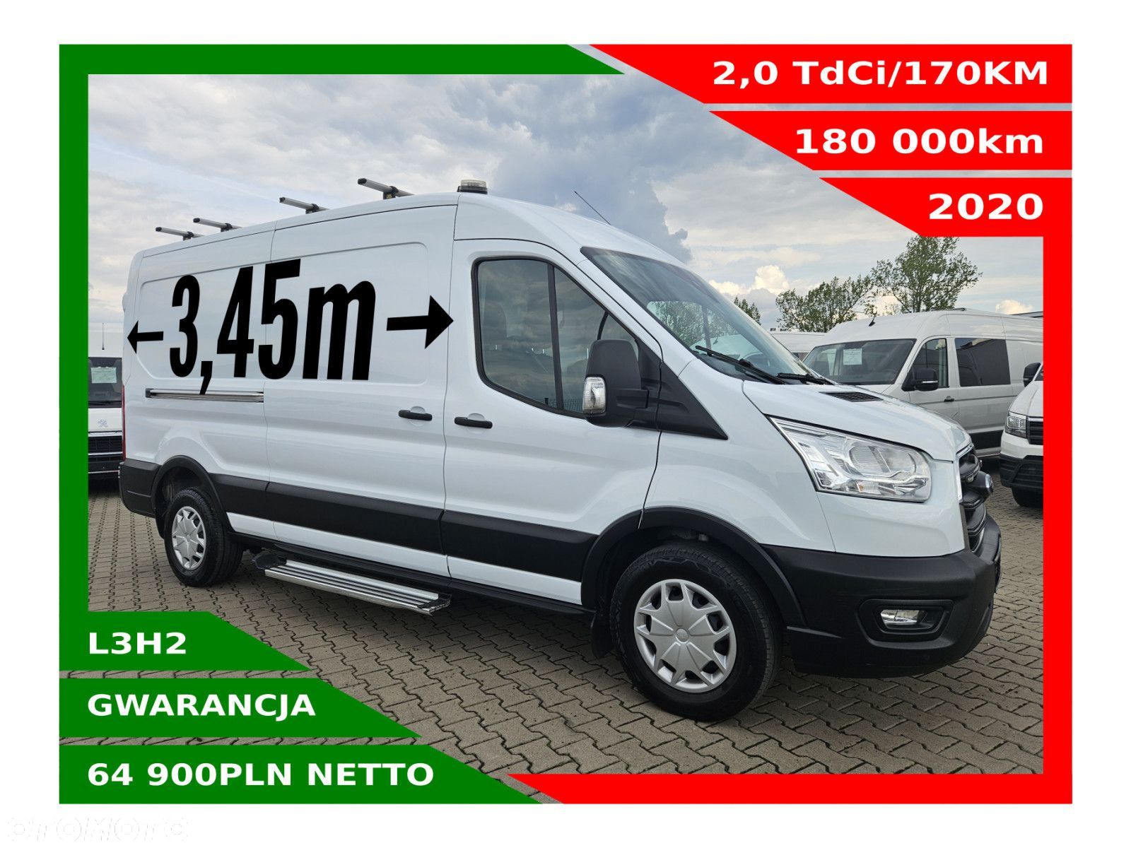Ford transit L3H2 *64900zł NETTO* 2,0TdCi/170KM - 1
