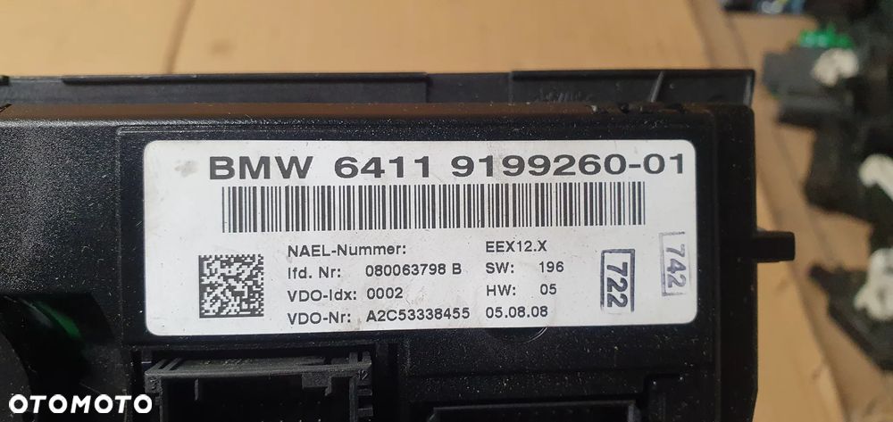 Panel nawiewu klimatyzacji klimy grzania foteli BMW 3 E90 9199260 - 6