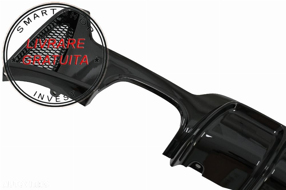 Difuzor Bara Spate Evacuare Dubla BMW Seria 4 F32 F33 F36 (2013-2019) Negru Lucios- livrare gratuita - 4
