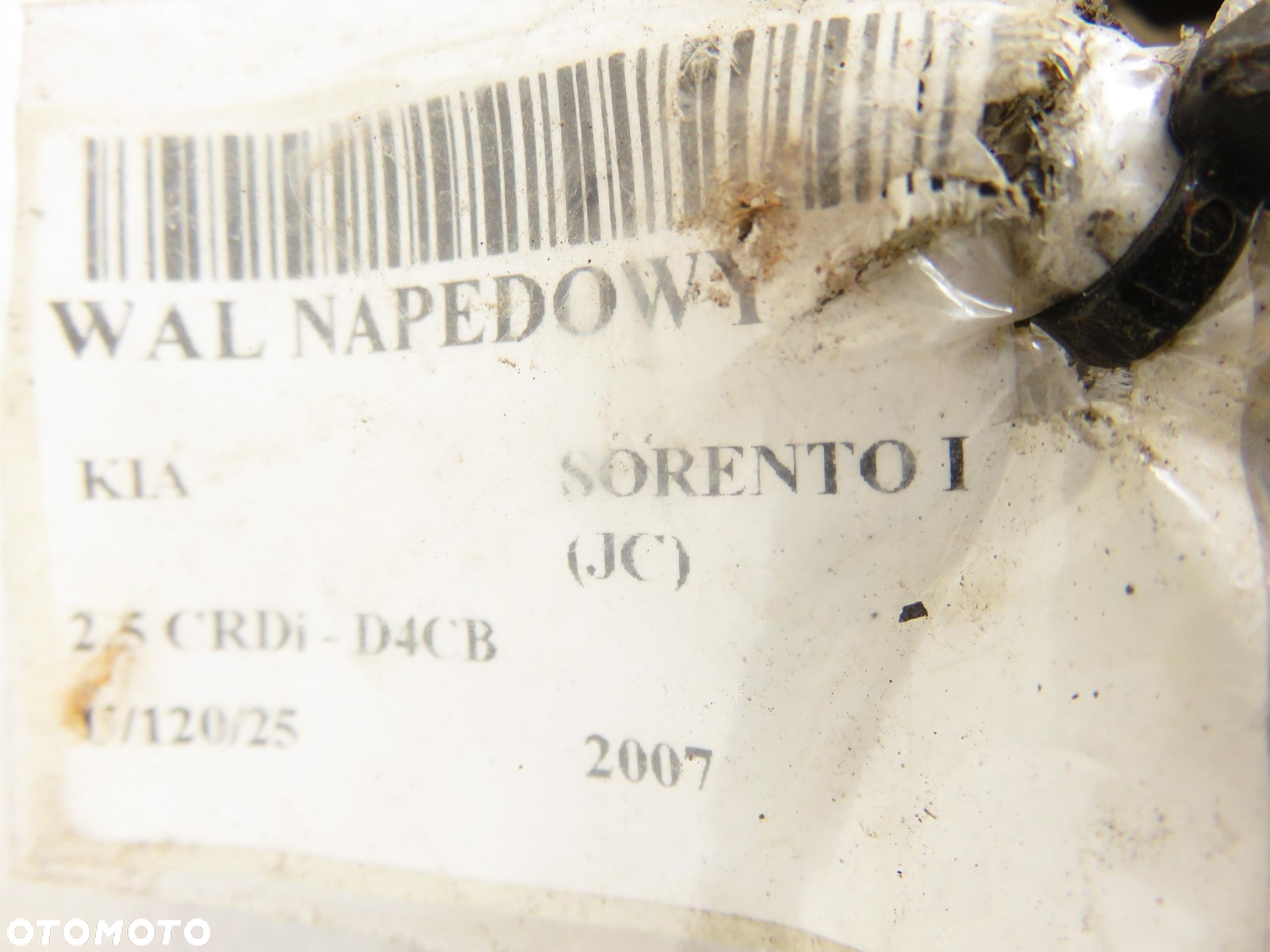 WAŁ NAPĘDOWY KIA SORENTO I (JC) 2.5 CRDi 170 - D4CB 491003E320 - 9