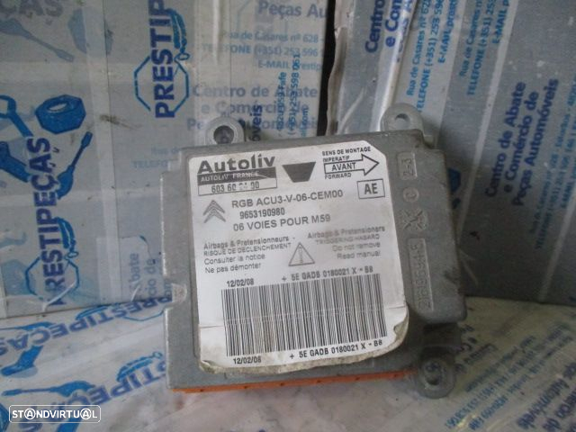 Modulo Airbag 9653190980  603602400 CITROEN BERLINGO 2008 PEUGEOT PARTNER 1 BREAK FASE 2 2007 1.6HDI 90CV 4P CINZENTA - 4