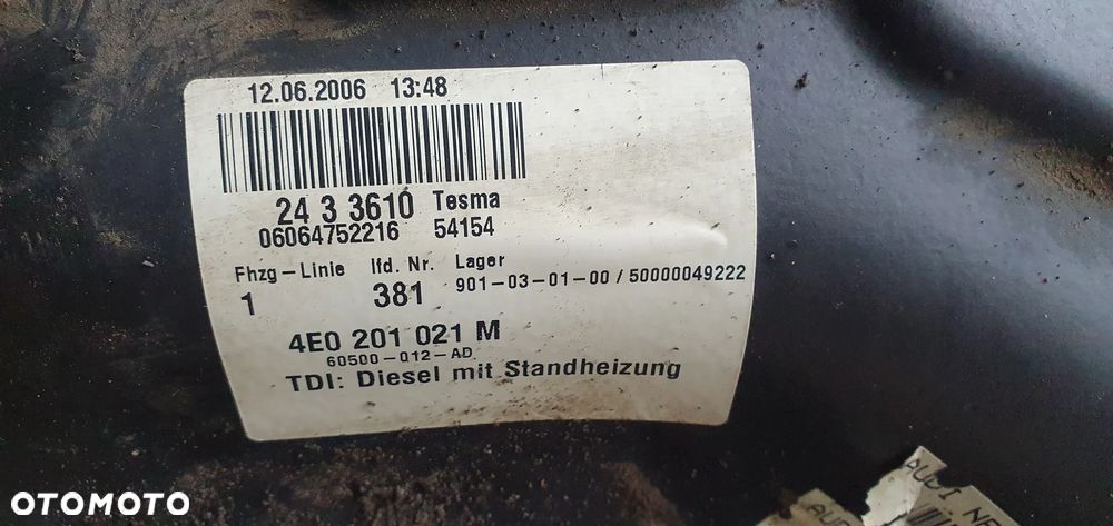 Zbiornik paliwa Audi A8 D3 4.2 TDI 4E0201021M - 5