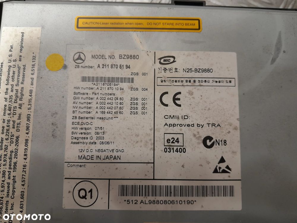 MERCEDES CLS W219 RADIO NAWIGACJA A2118705194 - 10