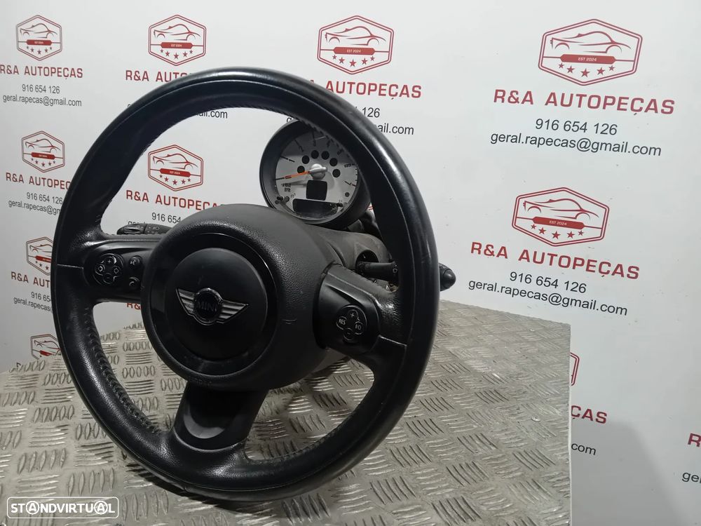 Volante com Airbag Mini Cooper R56 De 3 braços em Pele - 4
