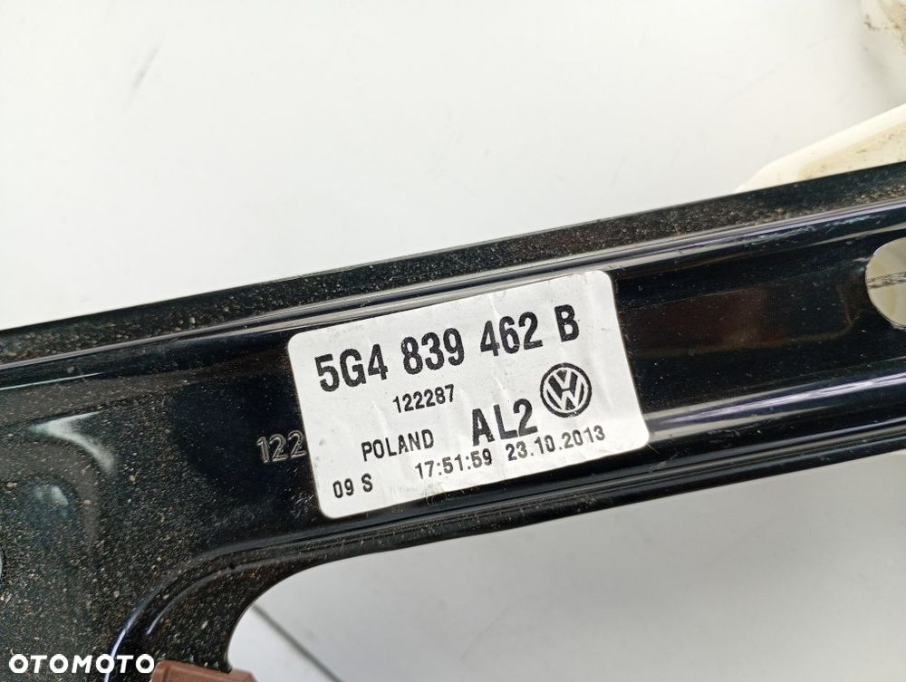 podnośnik szyby mechanizm silniczek prawy tylny tył vw golf VII 7 5G4839462B 5G4959812A - 3