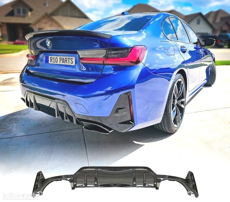 DIFUSOR BMW G20 G21 23-25 LOOK M TECH PRETO BRILHANTE - 1