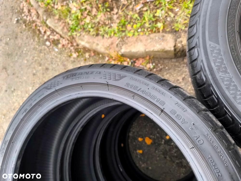 215/40R18 89Y Opony Letnie Lato BRIDGESTONE TURANZA T005 AO 6,5mm Legnica ALU-RAD jak 225/40 - 12