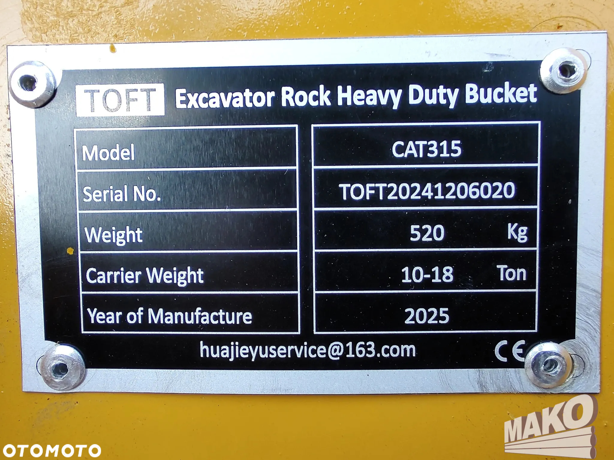 Nowa łyżka TOFT 92cm do koparki CAT 315 Miller fi 70 - 7