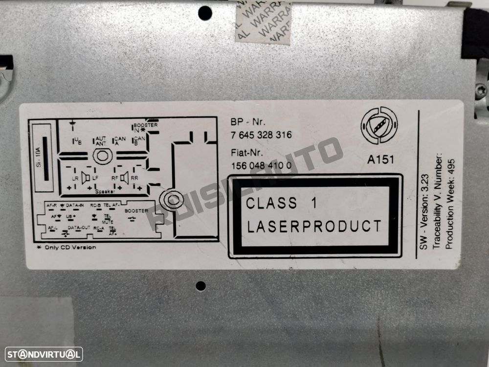Rádio 76453_28316 Alfa Romeo Gt [2003_2010] 1.9 Jtd - 5
