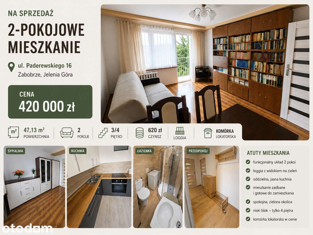 SPRZEDAM MIESZKANIE 2pok. Zabobrze
