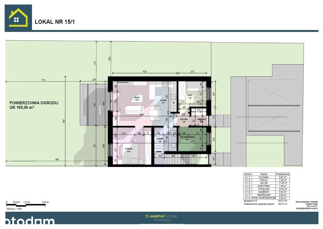 Mieszkanie na sprzedaż, 4 pokoje, 64 m², Zbąszynek