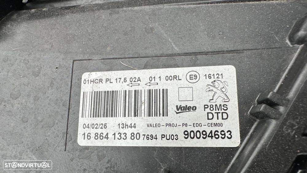 Farol drt Peugeot 3008 2016 - 2