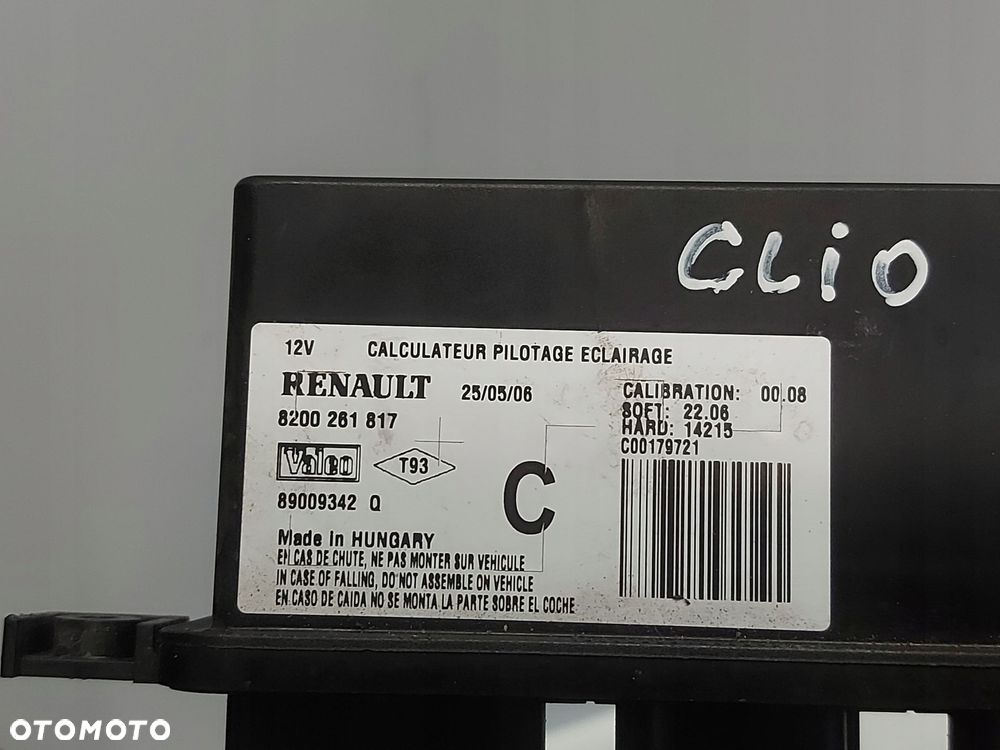 RENAULT CLIO III 3 05- STEROWNIK MODUŁ ŚWIATEŁ 8200261817 - 2