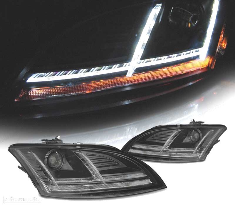 FARÓIS AUDI TT 8J 10-14 XENON LUZ DIURNA LED DINAMICOS AFS PRETO - 1