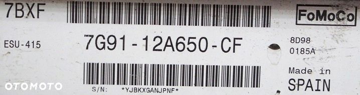 komputer / sterownik silnika ford mondeo mk4 2.3 16v 7g91-12a650-cf - 3