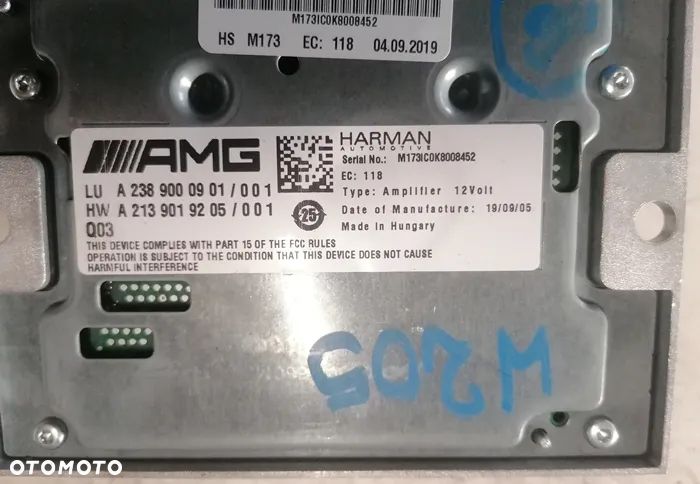 MERCEDES C-KL W205 19r WZMACNIACZ HARMAN A2389000901 - 2