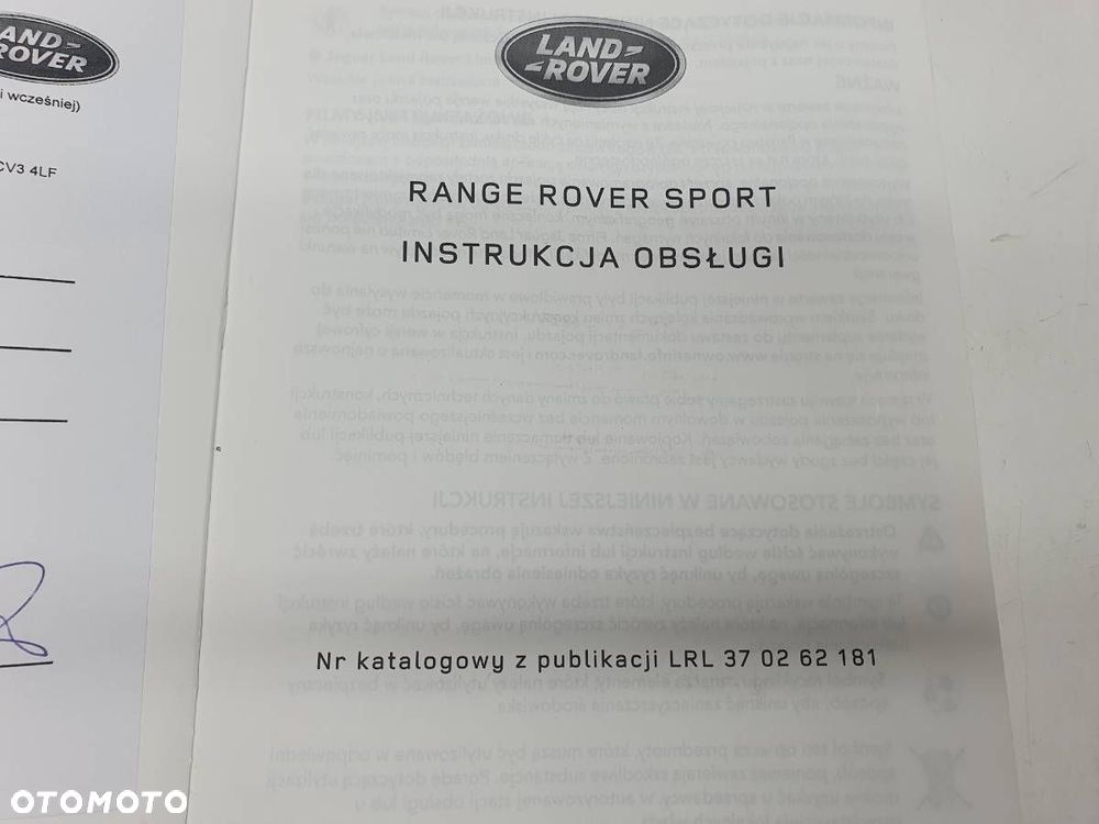 KSIĄŻKA SERWISOWA INSTRUKCJA OBSŁUGI ETUI RANGE ROVER SPORT II L494 - 2