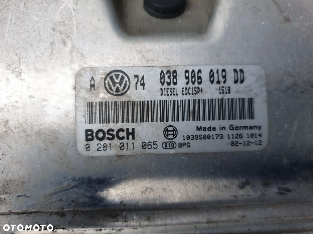 KOMPUTER STEROWNIK SILNIKA VW BORA 1,9 TDI 038906019DD 0281011065 - 2