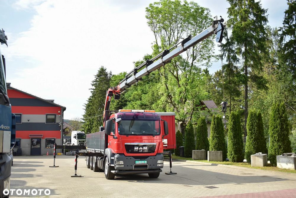 MAN TGS 35.480 Tridem 8x4 /Skrzynia 7.20m./ Palfinger PK 34002 SH/ Wciągarka/ 8 Segmentów/ 22m. / 5 i 6 Funcja/ Rotator/ Pilot/  Manual/ Euro 5/ Autokran/ Ladekran/ Kran/ HDS/ Seilwinde / Sprowadzony ! - 28