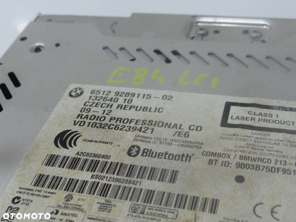 RADIO CD PROFESSIONAL BMW X1 E84 LIFT 9289115 - 6