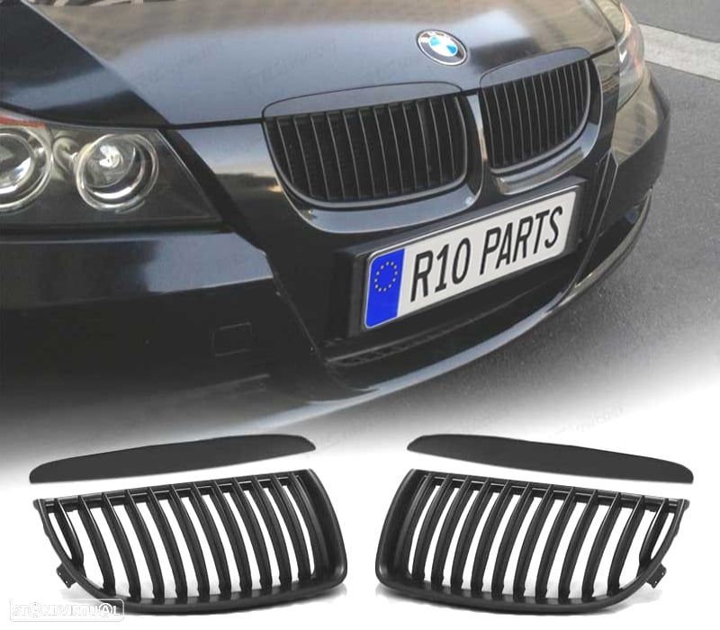 GRELHAS BMW E90 E91 03-08 LOOK M PERFORMANCE PRETO BRILHANTE + FRISOS - 1