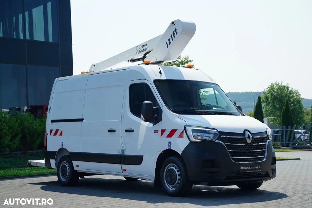 Renault MASTER / Platformă de lucru aeriană / Platformă de lucru metalică / Coș de ridicare FRANCE ELAVATEUR 121 Ft - 12 M / CAPACITATE MAXIMĂ DE RIDICARE 120 KG / EURO 6 - 8